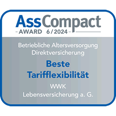 Ratingsiegel von AssCompact WWK hat die beste Tarifflexibilität bei der bAV Direktversicherung