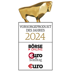 Ratingssiegel Goldener Bulle von Euro und Börse online für die WWK Premium FondsRente 2.0 als Vorsorgeprodukt des Jahres 2024