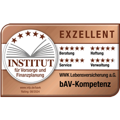 Ratingsiegel vom Institut für Vorsorge und Finanzplanung für die exzellente bAV-Kompetenz der WWK