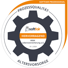 Ratingsiegel von Softfair WWK ist hervorragend in der Prozessqualität Altersvorsorge