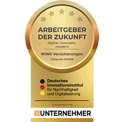 Ratingsiegel des deutschen Innovationsinstituts für Nachhaltigkeit und Digitalisierung: Die WWK ist ein Arbeitgeber der Zukunft, digital, innovativ und modern