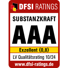 Ratingsiegel des DFSI Ratings die WWK hat die Substanzkraft AAA also Exzellent