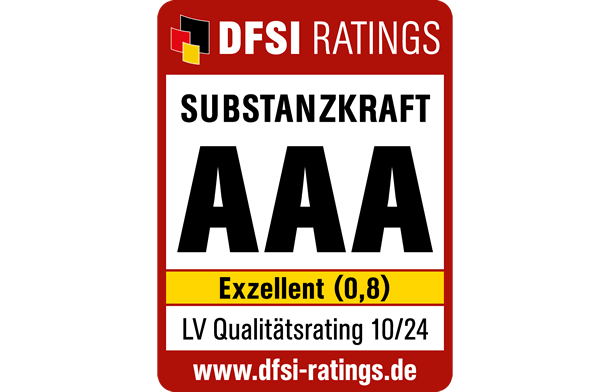 Ratingsiegel des DFSI Ratings die WWK hat die Substanzkraft AAA also Exzellent