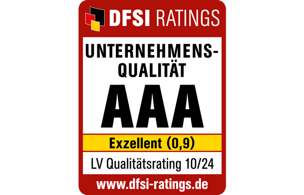 Ratingsiegel des DFSI Ratings die WWK hat die Unternehmensqualität AAA also Exzellent