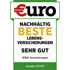 Ratingsiegel von EURO die WWK ist nachhaltig die beste Lebensversicherung also sehr gut