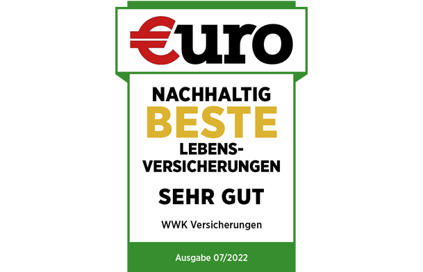 Ratingsiegel von EURO die WWK ist nachhaltig die beste Lebensversicherung also sehr gut