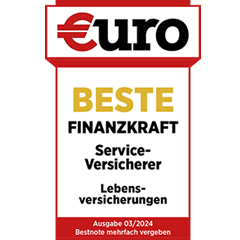 Ratingsiegel von EURO die WWK hat die beste Finanzkraft als Serviceversicherer bei den Lebensversicherungen