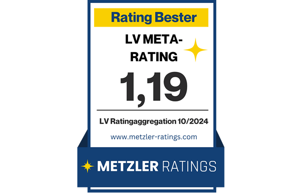 Ratingsiegel von Metzler Ratings WWK ist Rating Bester im LV Metarating